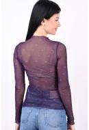 Bluza Dama Jjxx Jxaria Mesh Plum Perfect